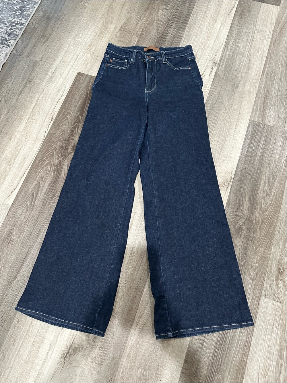 Judy Blue High Waist Tummy Control Retro Wide Leg Jeans Dark indigo Blue Sz 29 - Picture 2 of 12